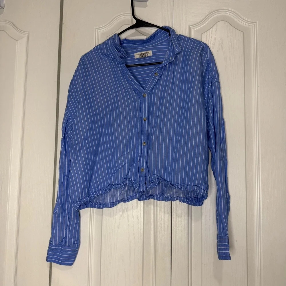 Rachel Zoe Blue and White Striped Shirt (Box B) - Picture 1 of 5
